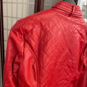 10089 Red leather WOMENS jacket size S